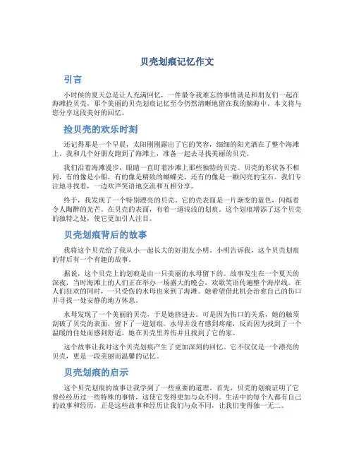 贝壳划痕记忆作文