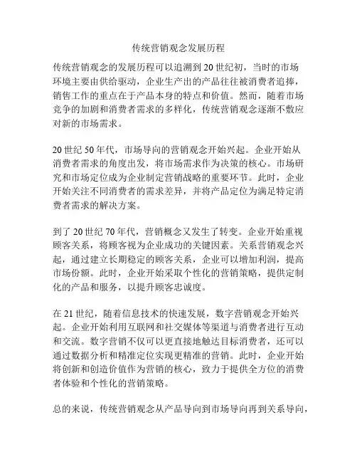 传统营销观念发展历程