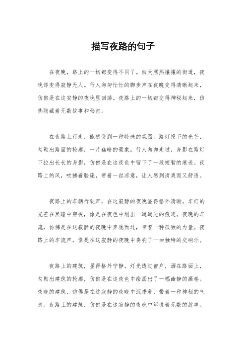 描写夜路的句子