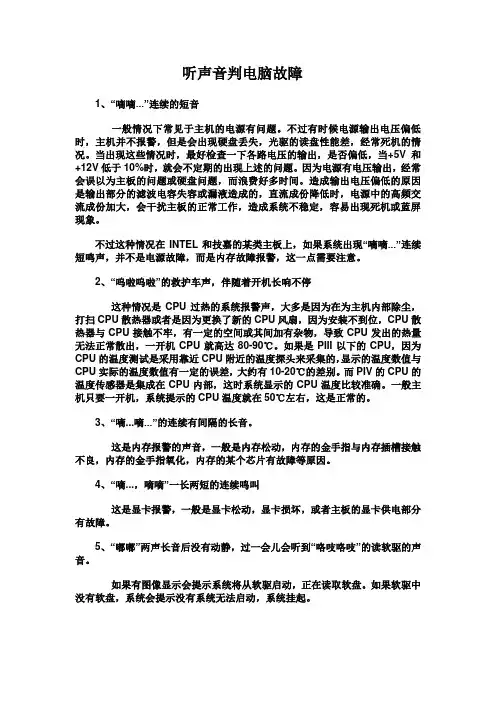 听声音判电脑故障