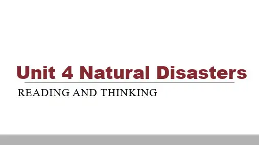 Natural+Disasters+Reading+and+Thinking高中英语人教版必修第一册