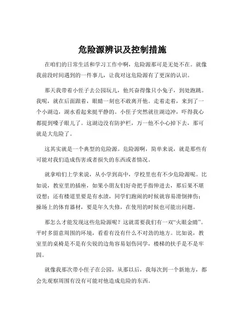 危险源辨识及控制措施