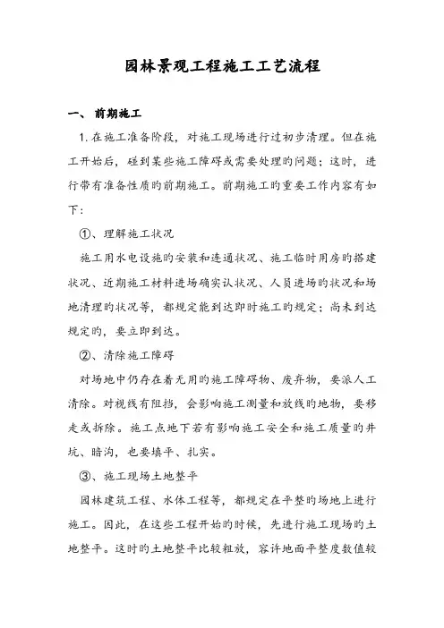 园林景观施工工艺详细的全篇