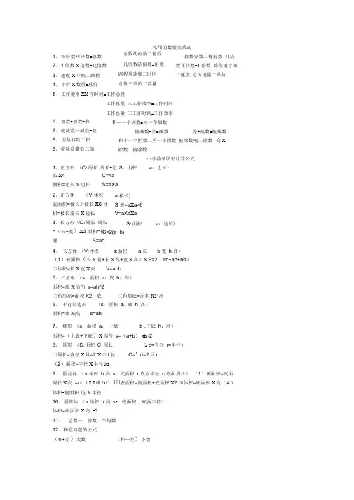 最新苏教版1—6年级小升初数学总复习资料归纳