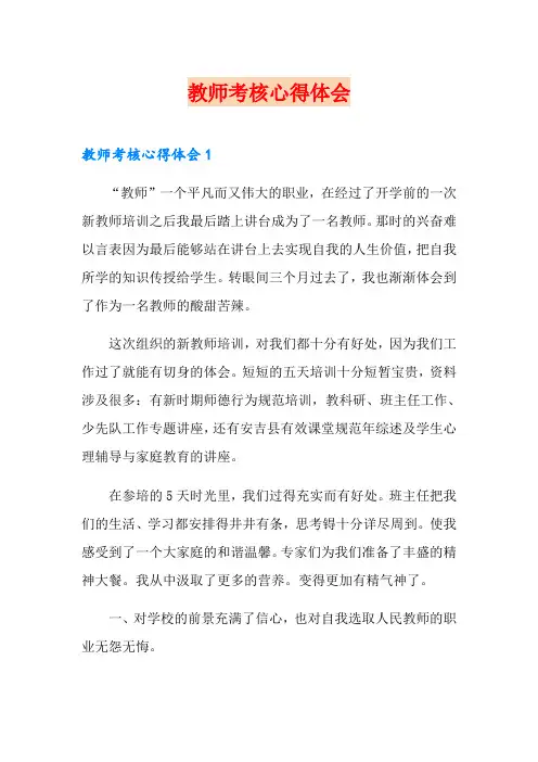教师考核心得体会