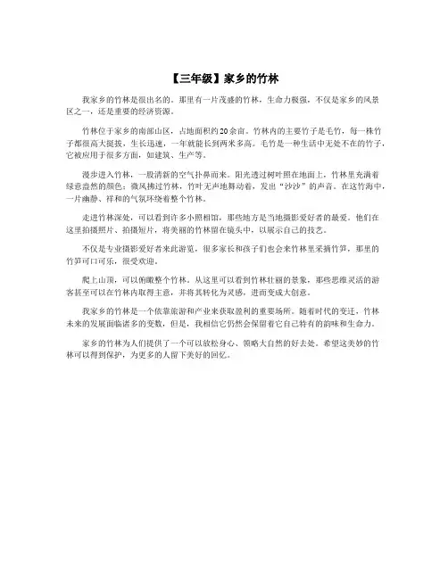 【三年级】家乡的竹林