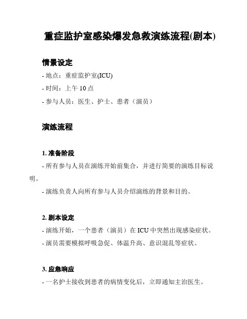 重症监护室感染爆发急救演练流程(剧本)