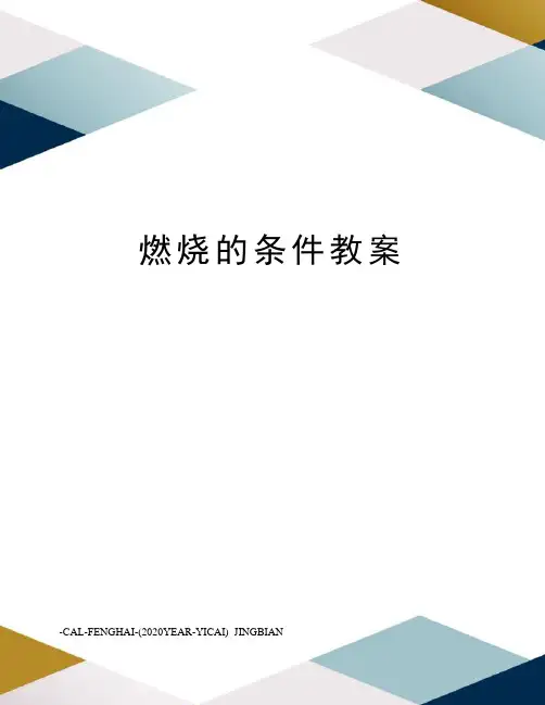 燃烧的条件教案