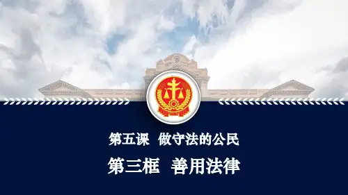 部编版道德与法治八年级上册善用法律PPT2