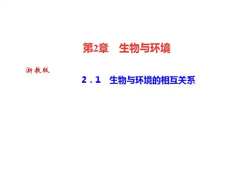 秋浙教版九年级科学下册习题课件：2.1 生物与环境的相互关系 (共25张PPT)