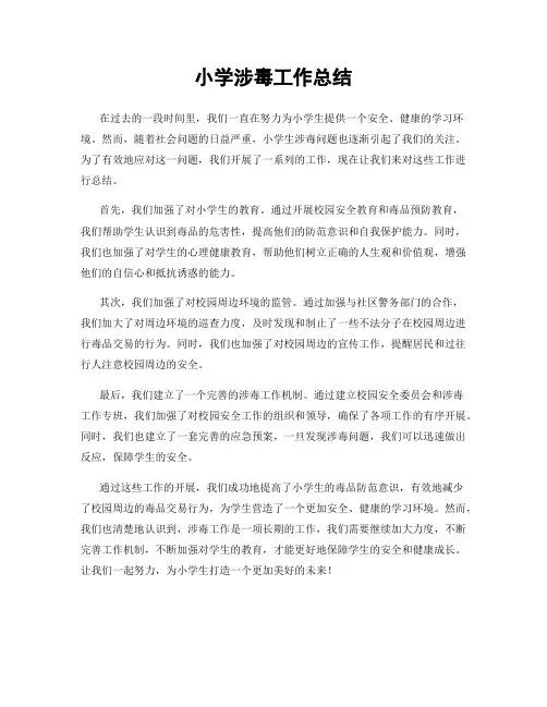 小学涉毒工作总结