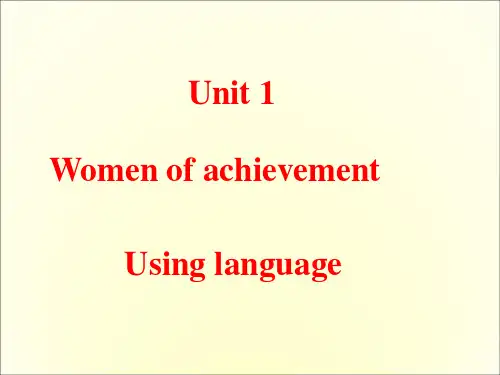 人教版高中英语必修四Unit1__Using__language：reading优质课件(共21张PPT)