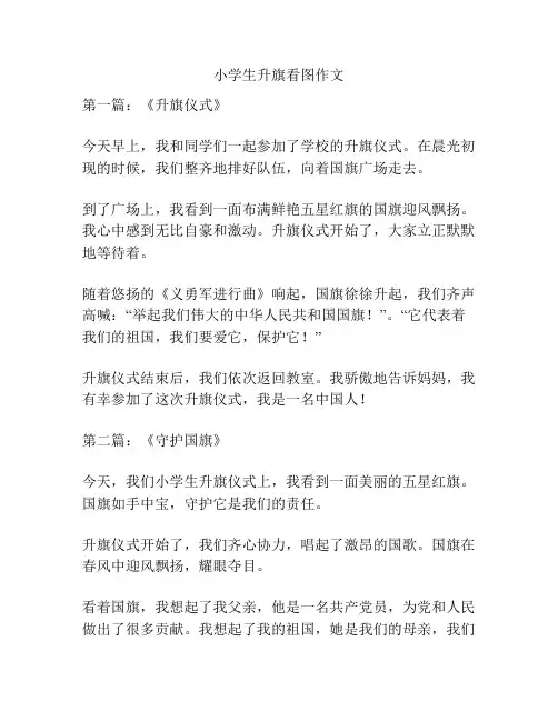 小学生升旗看图作文