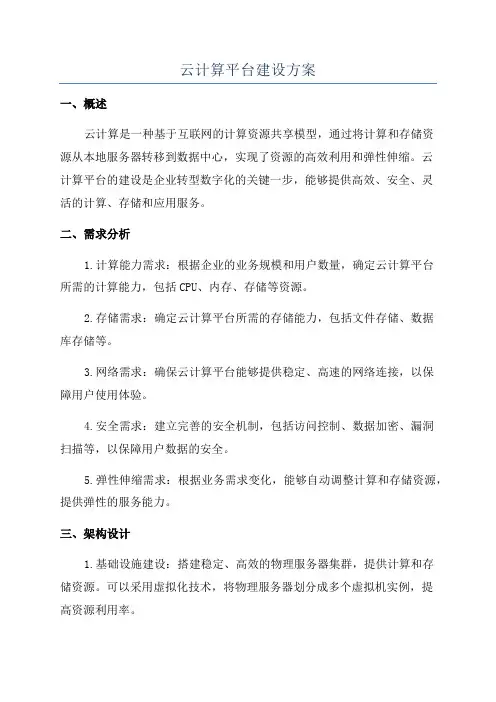 云计算平台建设方案