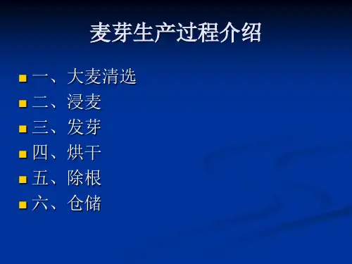 麦芽生产过程介绍