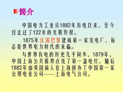 中国电力工业的发展史