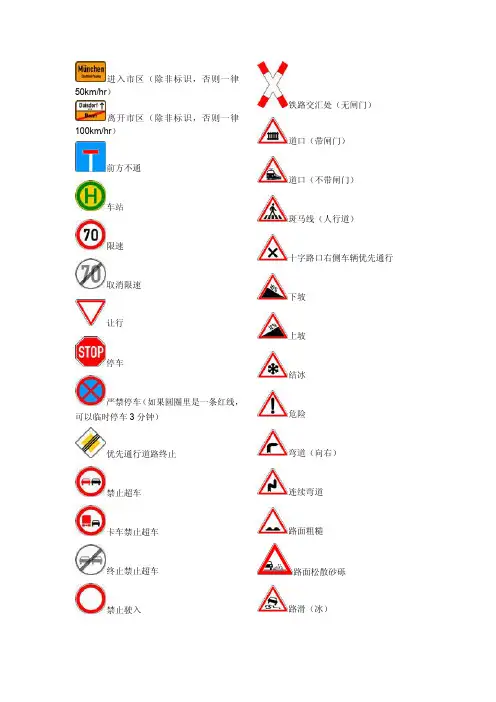 德国交通标志