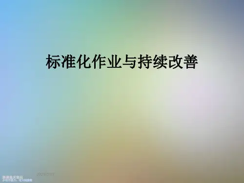 标准化作业与持续改善