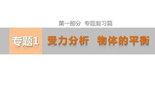 高考物理精讲ppt课件【专题1】受力分析】物体的平衡(42页)