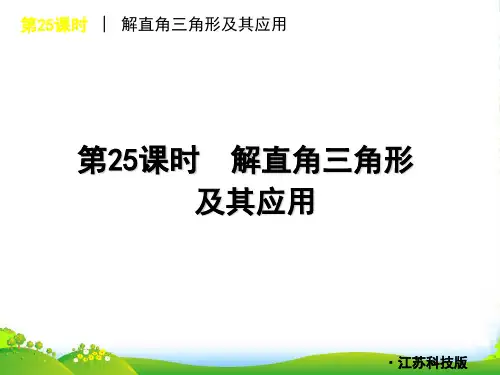 中考数学复习方案 第25课时 解直角三角形及其应用课件 苏科版