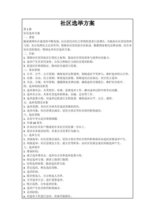 社区选举方案