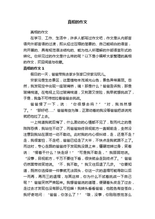 真相的作文