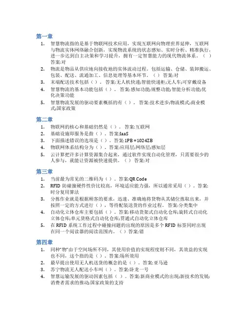 智慧树答案智慧物流知到课后答案章节测试2022年