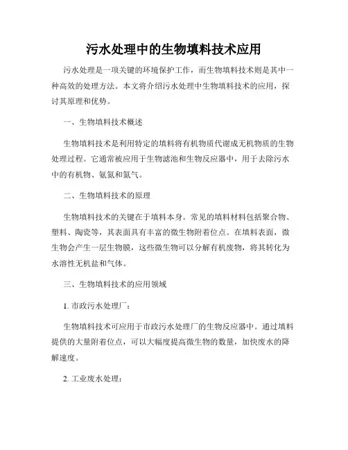 污水处理中的生物填料技术应用