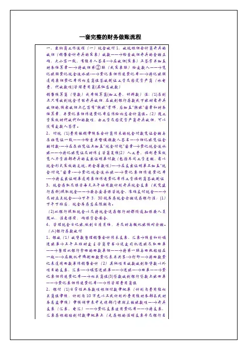 精品：一套完整的财务做账流程