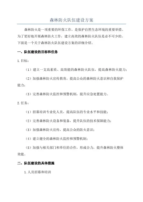 森林防火队伍建设方案