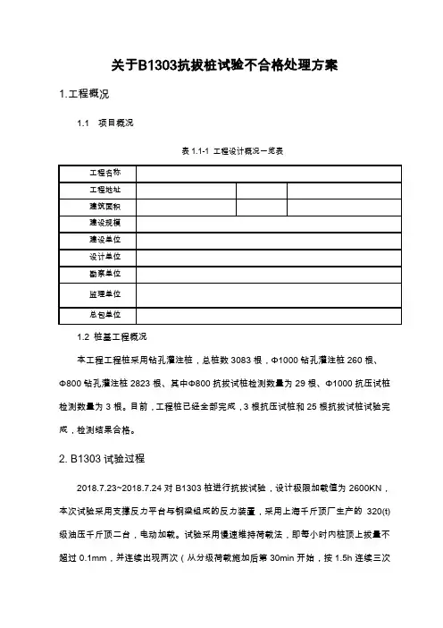 桩基试验不合格处理方案