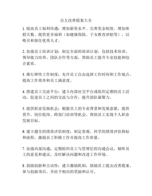 自主改善提案大全