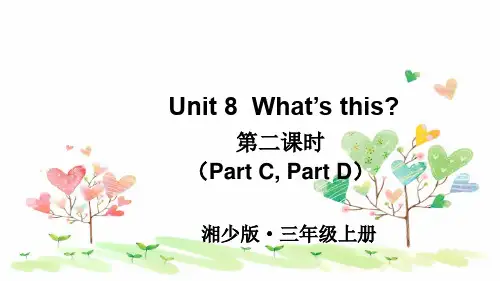 2023年湘少版三年级英语上册Unit 8第二课时(Part C,Part D)