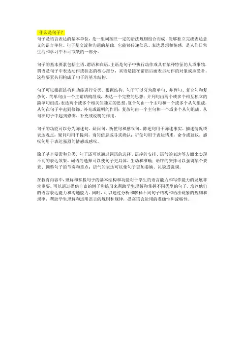 什么是句子