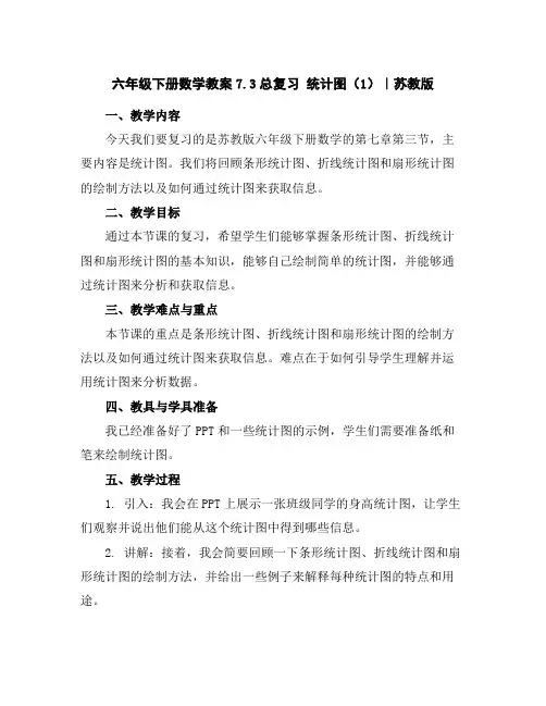 六年级下册数学教案-7.3总复习统计图(1)｜苏教版