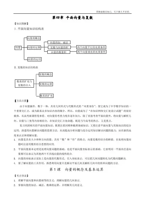 高三数学一轮复习教案平面向量与复数汇总