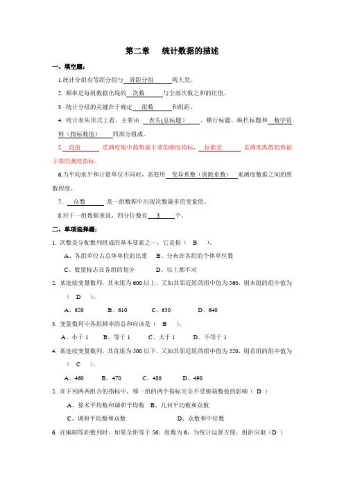 第二章   统计数据的描述