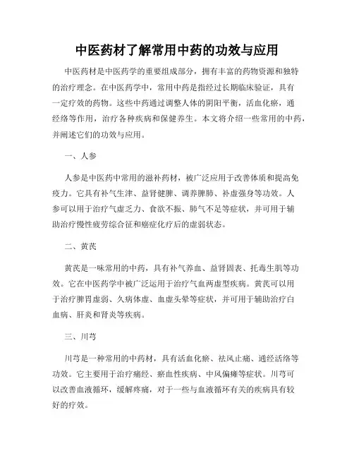 中医药材了解常用中药的功效与应用