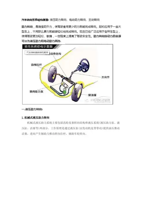 汽车转向几种类型