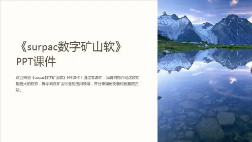《surpac数字矿山软》课件