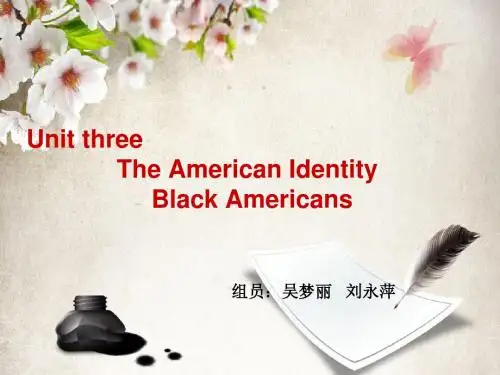 【英语国家概况】【USA 美国黑人】