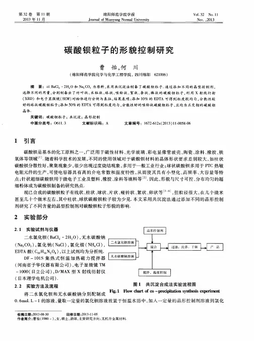 碳酸钡粒子的形貌控制研究