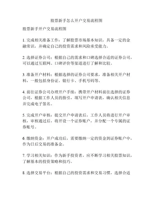 股票新手怎么开户交易流程图
