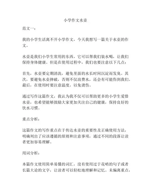 小学作文水壶