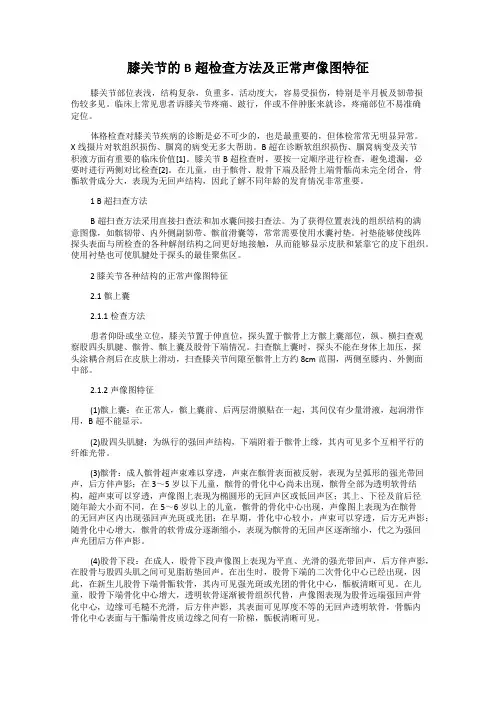 膝关节的B超检查方法及正常声像图特征