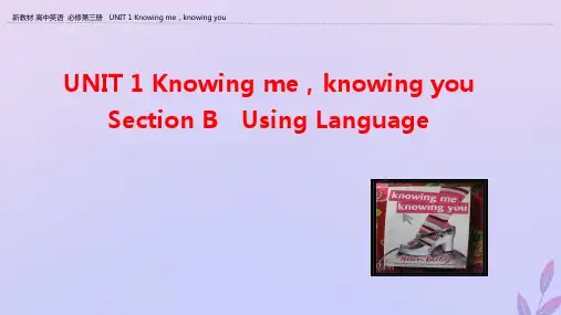 2019_2020学年新教材高中英语UNIT1KnowingmeknowingyouSectionBUsingLanguage课件外研版必修第三册