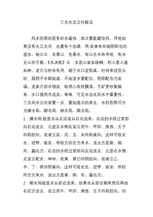 三合水法立向秘法