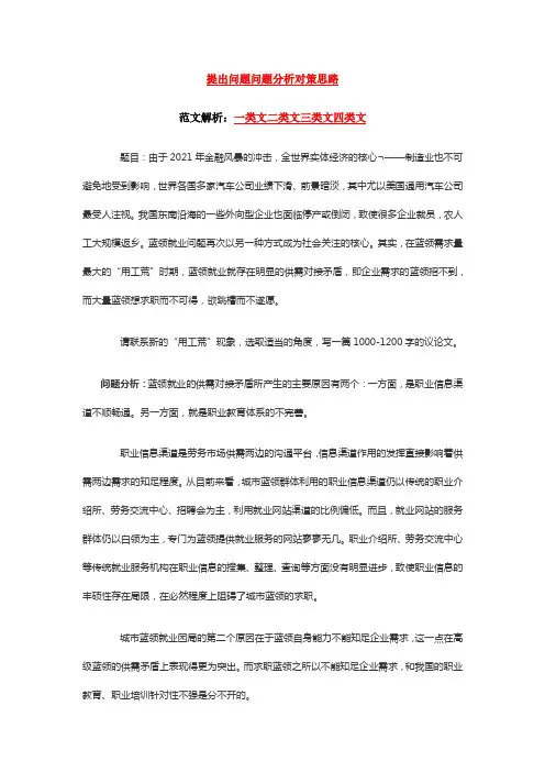 提出问题问题分析对策思路