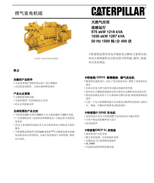 卡特发电机资料