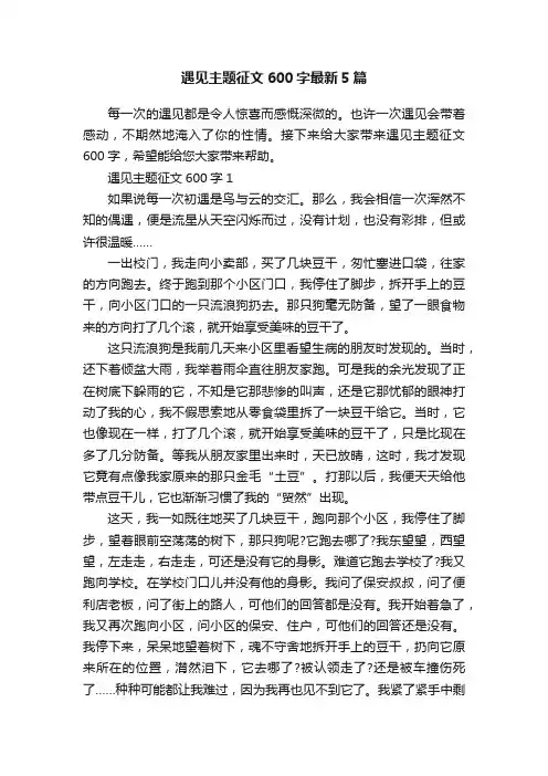 遇见主题征文600字最新5篇